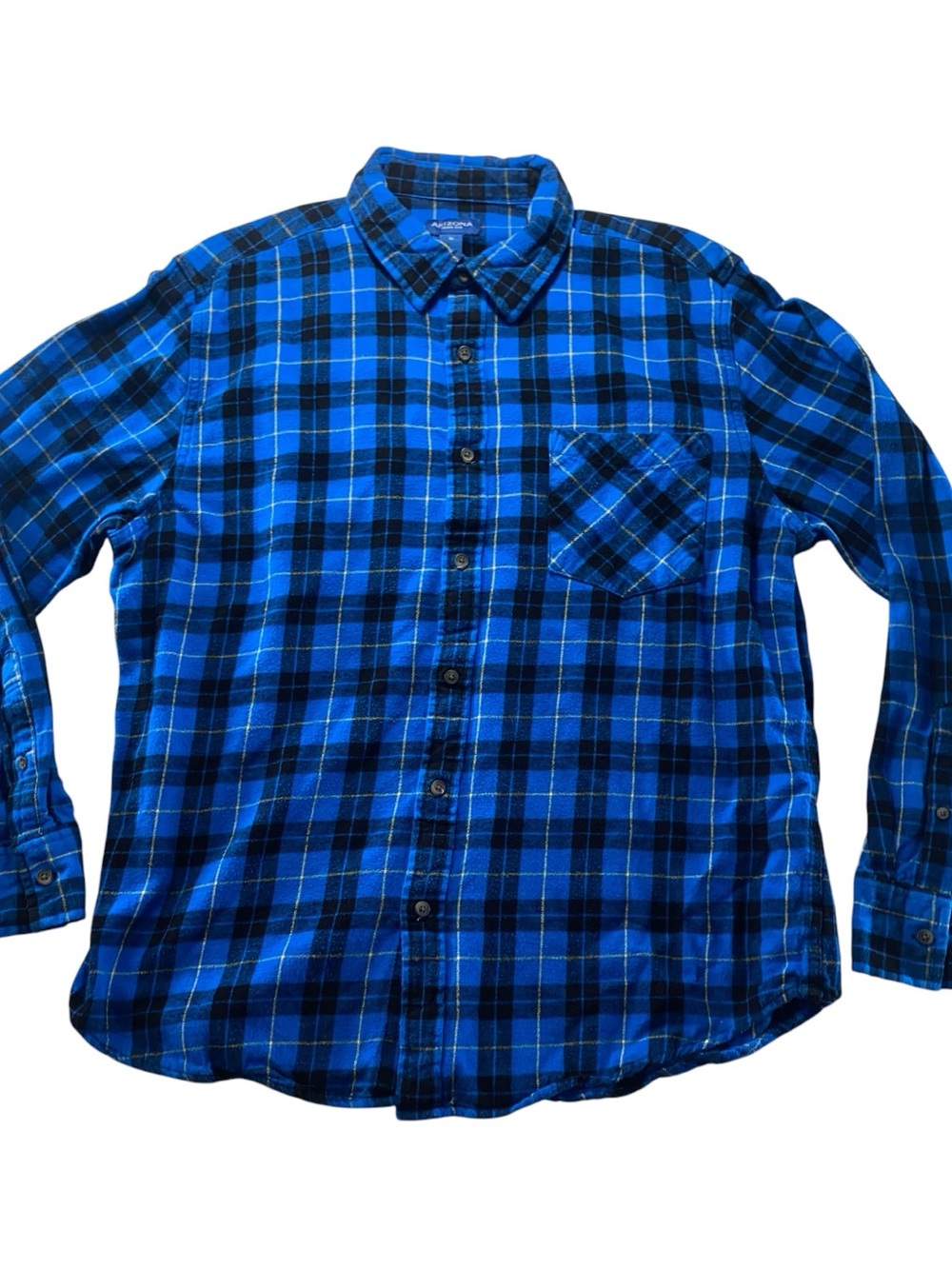 Women’s Arizona Jean Company Blue Plaid Button-Down Flannel Shirt